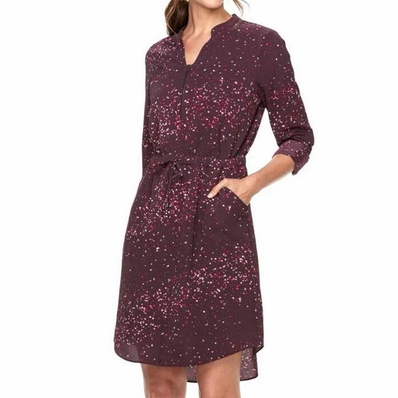 Apt. 9 Cinched Waist Speckled High-Low Shirtdress size Medium - Picture 1 of 8